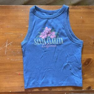 Crop top beachy costal summer T-shirt size small Hollister